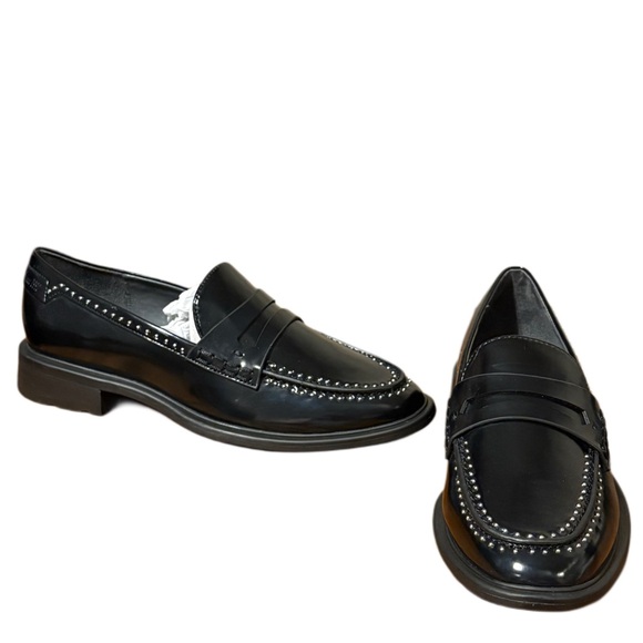 Franco Sarto Glossy Black Loafers - Picture 2 of 9